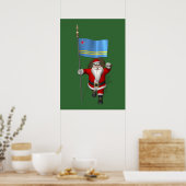 Der Weihnachtsmann mit dem Abzeichen von Aruba Poster (Küche)