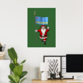 Der Weihnachtsmann mit dem Abzeichen von Aruba Poster (Heimbüro)