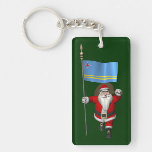 Der Weihnachtsmann mit dem Abzeichen von Aruba Schlüsselanhänger