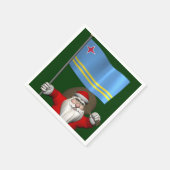 Der Weihnachtsmann mit dem Abzeichen von Aruba Serviette (Ecke)