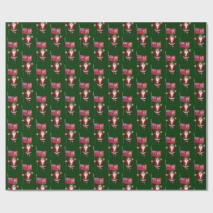Der Weihnachtsmann mit dem Abzeichen von Bermuda Geschenkpapier