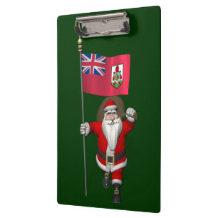 Der Weihnachtsmann mit dem Abzeichen von Bermuda Klemmbrett