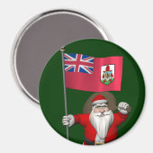 Der Weihnachtsmann mit dem Abzeichen von Bermuda Magnet (Vorderseite/Rückseite)