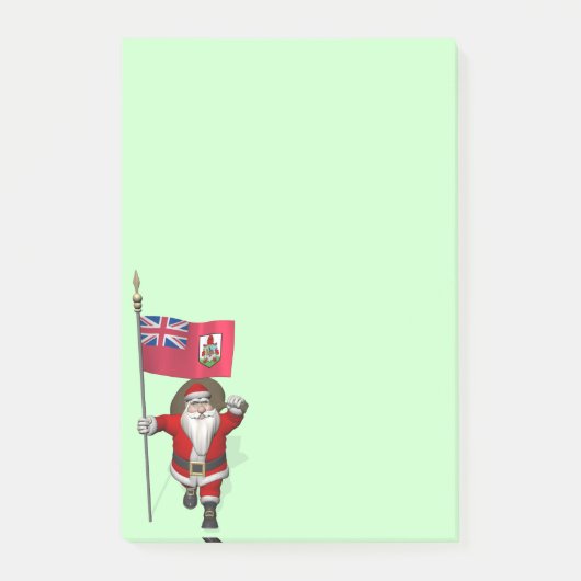 Der Weihnachtsmann mit dem Abzeichen von Bermuda Post-it Klebezettel (Vorderseite)