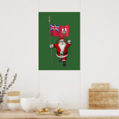 Der Weihnachtsmann mit dem Abzeichen von Bermuda Poster (Küche)