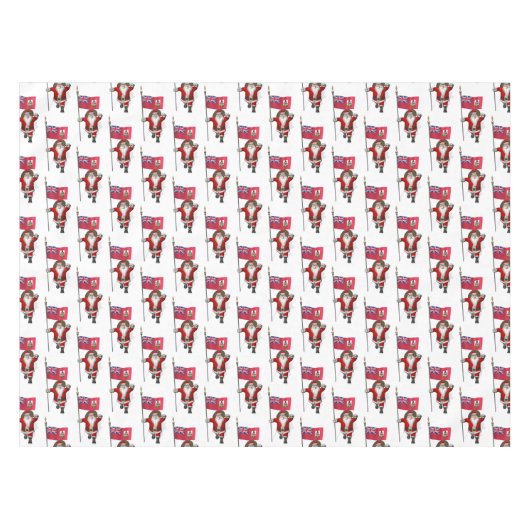 Der Weihnachtsmann mit dem Abzeichen von Bermuda Tischdecke (Vorderseite (Horizontal))
