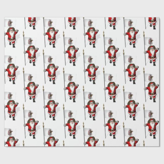 Der Weihnachtsmann mit dem Abzeichen von Illinois Geschenkpapier (Flach)