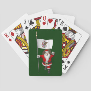 Der Weihnachtsmann mit dem Abzeichen von Illinois Spielkarten