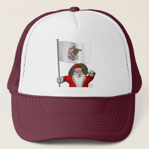 Der Weihnachtsmann mit dem Abzeichen von Illinois Truckerkappe
