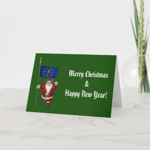 Der Weihnachtsmann mit dem Abzeichen von Indiana Feiertagskarte