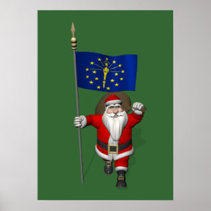 Der Weihnachtsmann mit dem Abzeichen von Indiana Poster