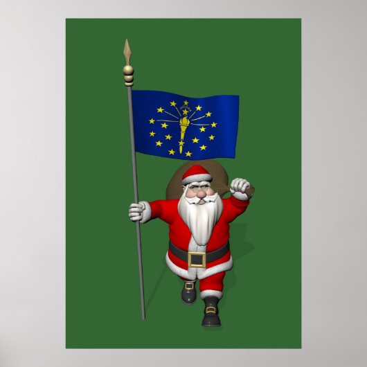 Der Weihnachtsmann mit dem Abzeichen von Indiana Poster (Vorne)