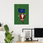 Der Weihnachtsmann mit dem Abzeichen von Indiana Poster (Heimbüro)