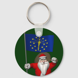 Der Weihnachtsmann mit dem Abzeichen von Indiana Schlüsselanhänger