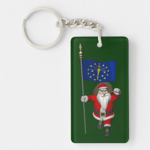 Der Weihnachtsmann mit dem Abzeichen von Indiana Schlüsselanhänger
