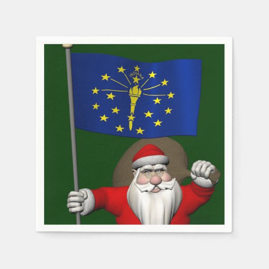 Der Weihnachtsmann mit dem Abzeichen von Indiana Serviette (Vorderseite)