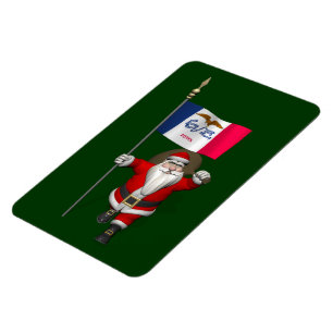 Der Weihnachtsmann mit dem Abzeichen von Iowa Magnet