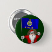 Der Weihnachtsmann mit dem Abzeichen von Kansas Button (Vorne & Hinten)