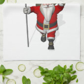 Der Weihnachtsmann mit dem Abzeichen von Kansas Geschirrtuch (Gefaltet)