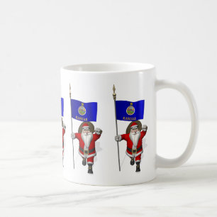 Der Weihnachtsmann mit dem Abzeichen von Kansas Kaffeetasse