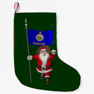 Der Weihnachtsmann mit dem Abzeichen von Kansas Kleiner Weihnachtsstrumpf