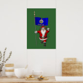 Der Weihnachtsmann mit dem Abzeichen von Kansas Poster (Küche)