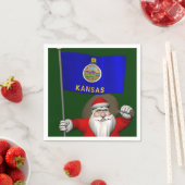 Der Weihnachtsmann mit dem Abzeichen von Kansas Serviette (Beispiel)