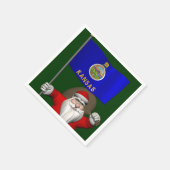 Der Weihnachtsmann mit dem Abzeichen von Kansas Serviette (Ecke)