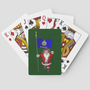 Der Weihnachtsmann mit dem Abzeichen von Kansas Spielkarten