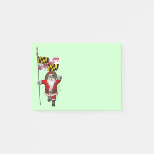 Der Weihnachtsmann mit dem Abzeichen von Maryland Post-it Klebezettel