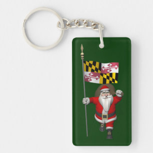 Der Weihnachtsmann mit dem Abzeichen von Maryland Schlüsselanhänger