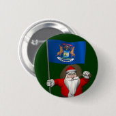 Der Weihnachtsmann mit dem Abzeichen von Michigan Button (Vorne & Hinten)