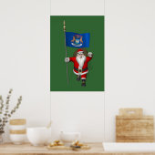 Der Weihnachtsmann mit dem Abzeichen von Michigan Poster (Küche)