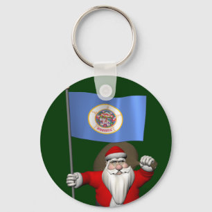 Der Weihnachtsmann mit dem Abzeichen von Minnesota Schlüsselanhänger