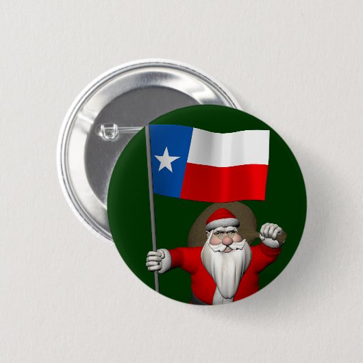 Der Weihnachtsmann mit dem Abzeichen von Texas Button (Vorne & Hinten)