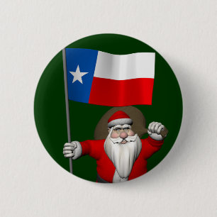 Der Weihnachtsmann mit dem Abzeichen von Texas Button