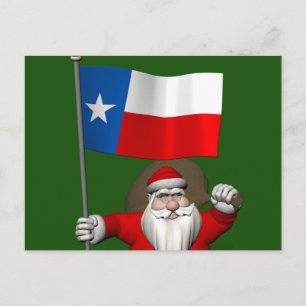 Der Weihnachtsmann mit dem Abzeichen von Texas Feiertagspostkarte