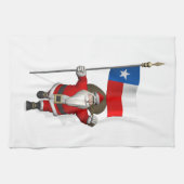 Der Weihnachtsmann mit dem Abzeichen von Texas Geschirrtuch (Horizontal)