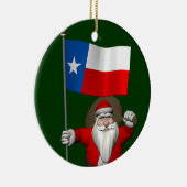 Der Weihnachtsmann mit dem Abzeichen von Texas Keramikornament (Rechts)