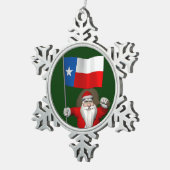 Der Weihnachtsmann mit dem Abzeichen von Texas Schneeflocken Zinn-Ornament (Rechts)