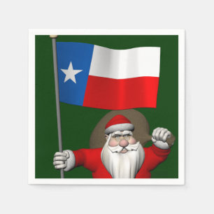 Der Weihnachtsmann mit dem Abzeichen von Texas Serviette