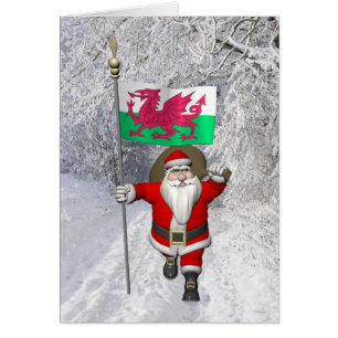Der Weihnachtsmann mit dem Abzeichen von Wales