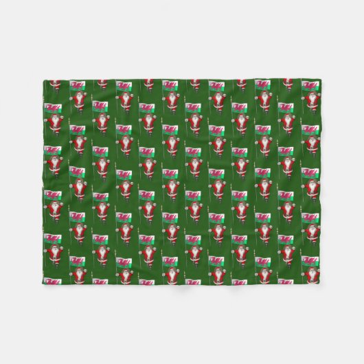 Der Weihnachtsmann mit dem Abzeichen von Wales Fleecedecke (Vorderseite (Horizontal))