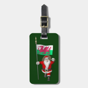 Der Weihnachtsmann mit dem Abzeichen von Wales Gepäckanhänger