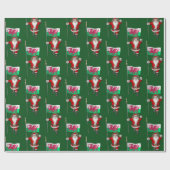 Der Weihnachtsmann mit dem Abzeichen von Wales Geschenkpapier (Flach)