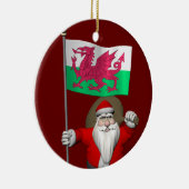 Der Weihnachtsmann mit dem Abzeichen von Wales Keramik Ornament (Rechts)