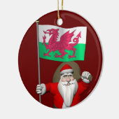 Der Weihnachtsmann mit dem Abzeichen von Wales Keramik Ornament (Links)