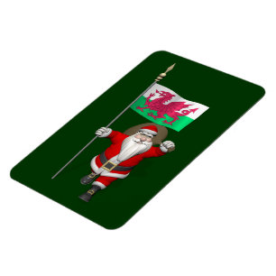 Der Weihnachtsmann mit dem Abzeichen von Wales Magnet
