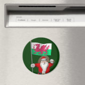 Der Weihnachtsmann mit dem Abzeichen von Wales Magnet (In Situ (Geschirrspüler))