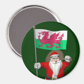 Der Weihnachtsmann mit dem Abzeichen von Wales Magnet (Vorderseite/Rückseite)